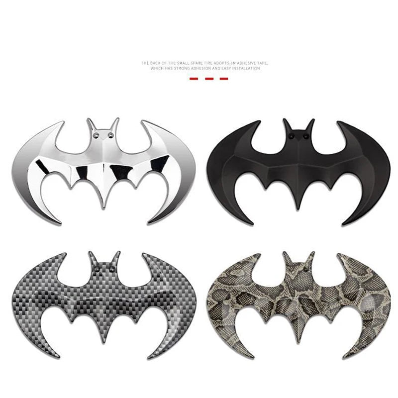 3D Metal Carbon Fiber Bat Emblem Badge