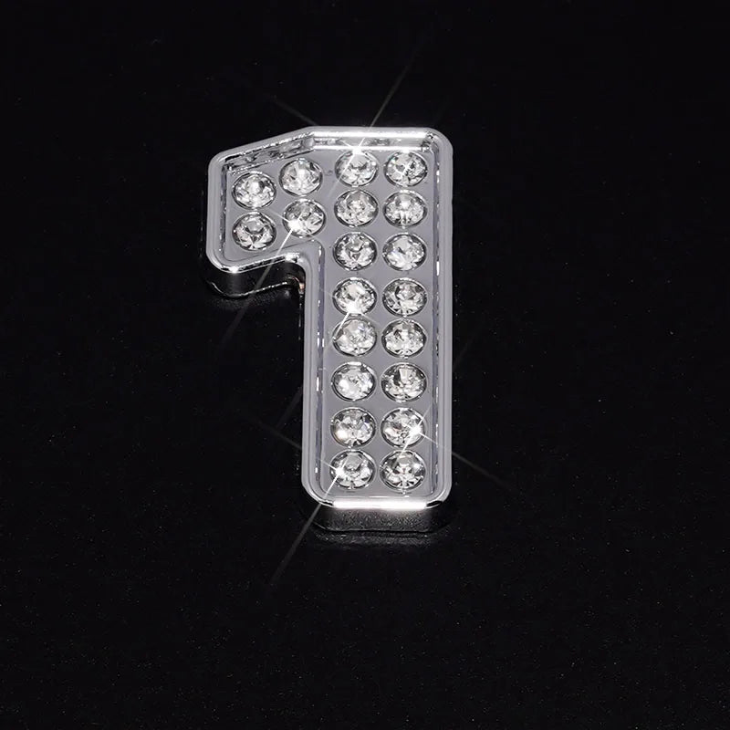 Silver Rhinestone Letters Numbers Car Stickers for Women and Girls