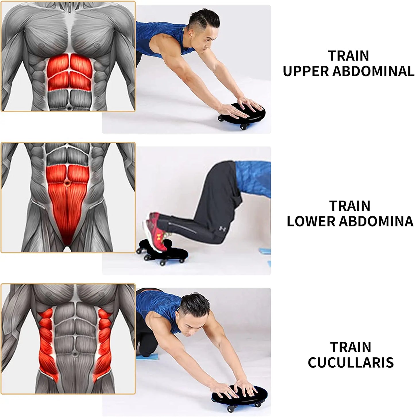 Abdominal Muscle Plate 4-wheel Sliding Roller Disc