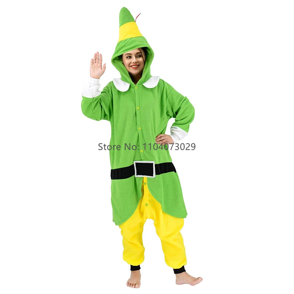 Christmas Elf Onesie Adult Cartoon Pajama Home wear