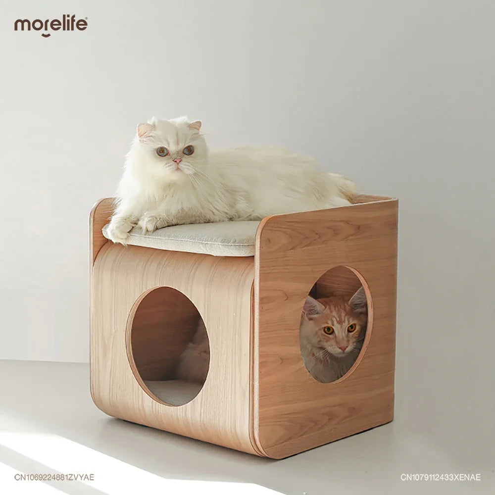 Wood Tree Hole Cat Beds Tea Table