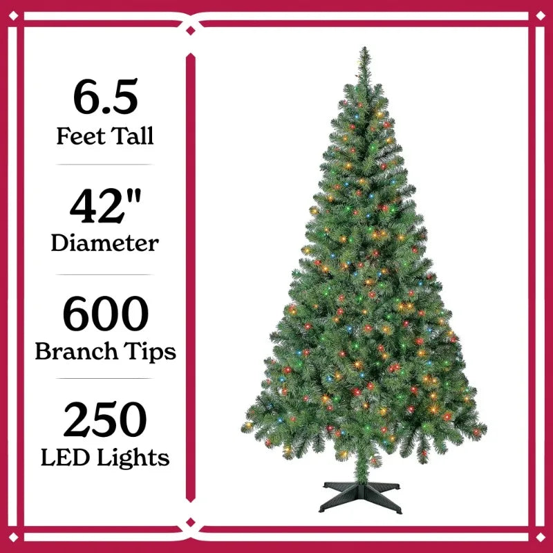 6.5 ft Pre-Lit Madison Pine Artificial Christmas Tree