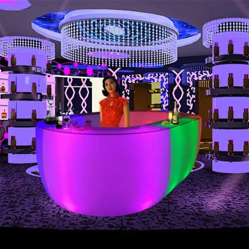 LED-Lit Counter Round Bar Colorful Creative Furniture
