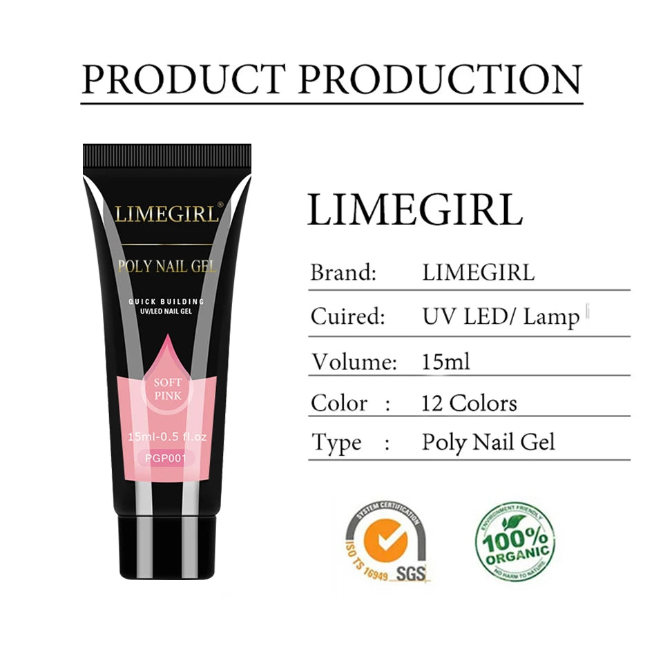 Poly Nail Gel Set With 6W LED lamp