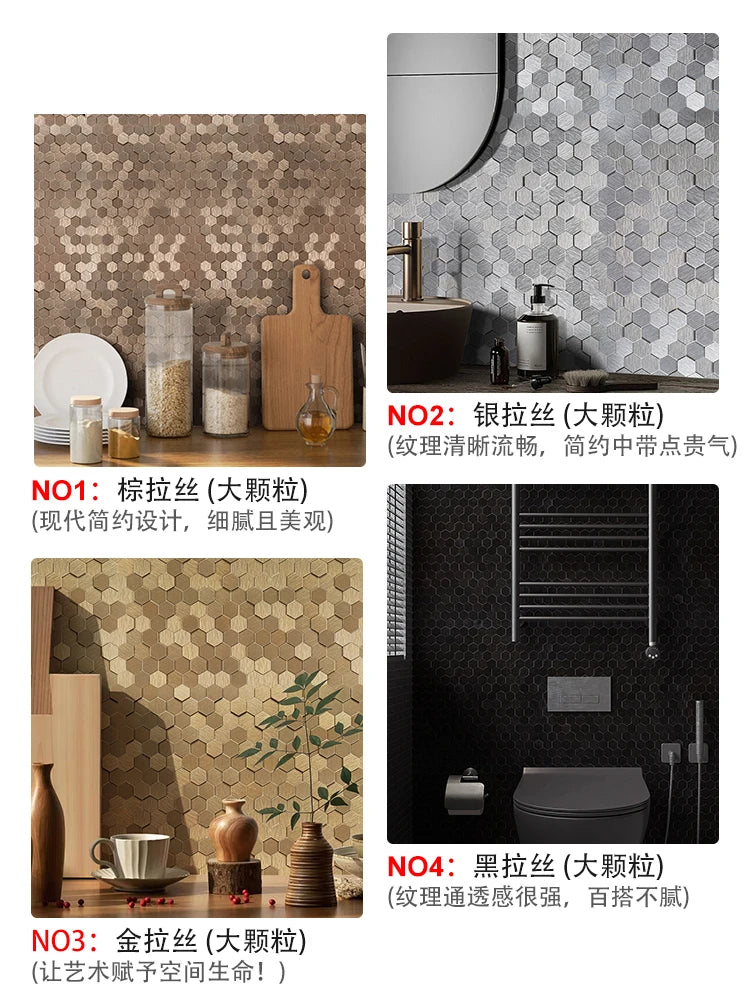 Luxury Metal Peel and Stick Waterproof 3d Wall Panel