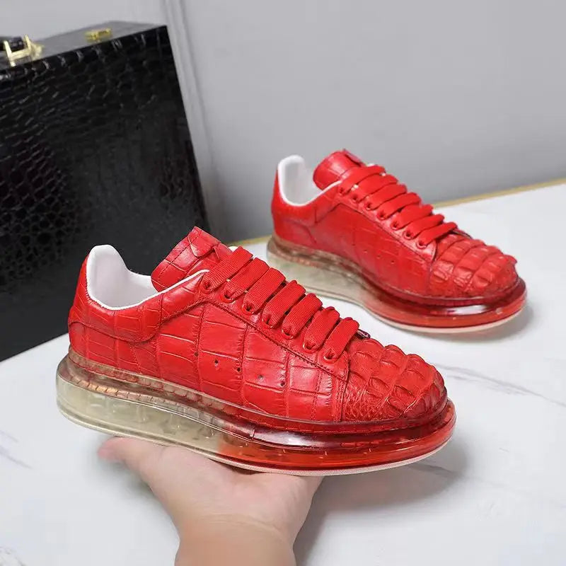 Fashion Crocodile Skin causal shoes Genuine leather Sneakers