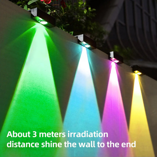 1/4pc Solar Fence Light 12 modes for Patio Backyard Deck Railing