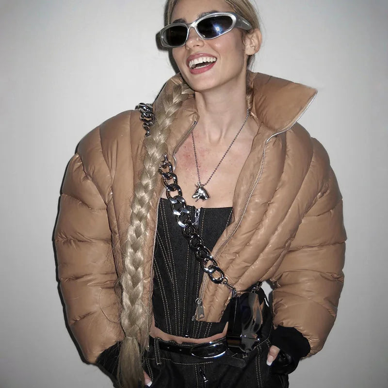 Cute High Waist Slim Bubble Short Down Jacket