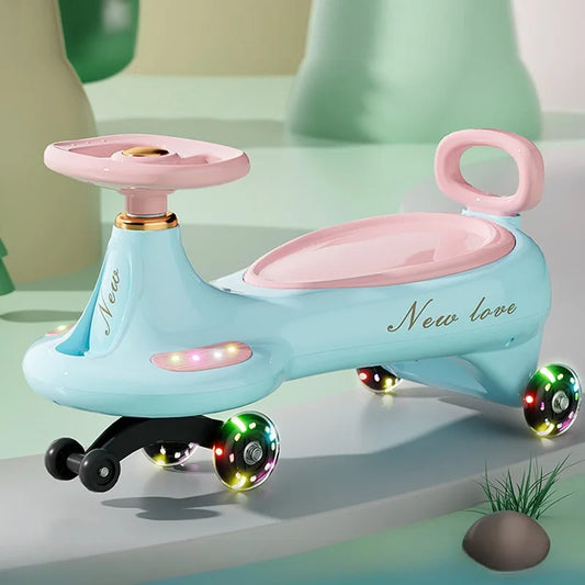 Kids Wiggle Car Ride On Toy with Music & Lights