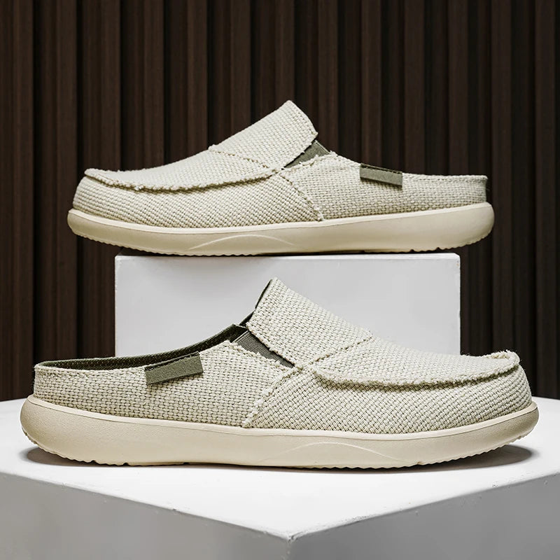Mens Mesh Breathable Half Slippers