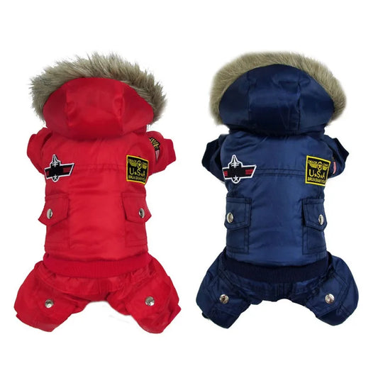 Pet Hooded Jumpsuit Autumn Winter Comfortable Windproof Fleece Dog Coat for Small Medium Dog Cats