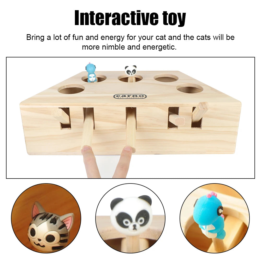 Mouse Holes Interactive Wooden Cat Hunt Toy