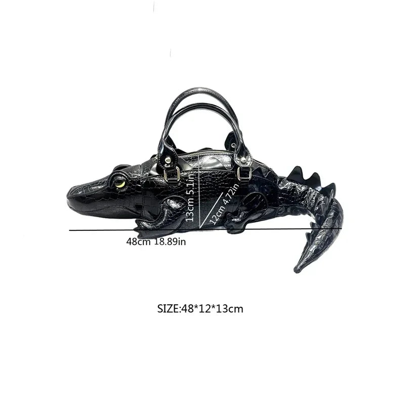 High Quality Handmade Crocodile Shape Shoulder Bag
