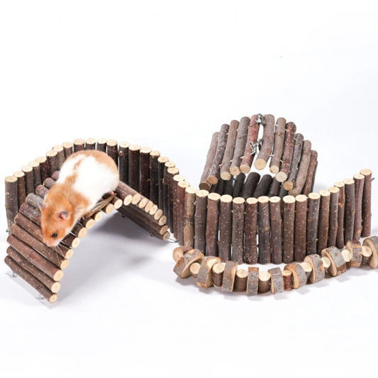 Apple Branch Wood Bendable Climbing Ladder Cage Decoration