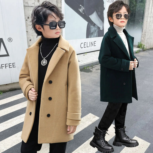 Winter Khaki Wool Coat