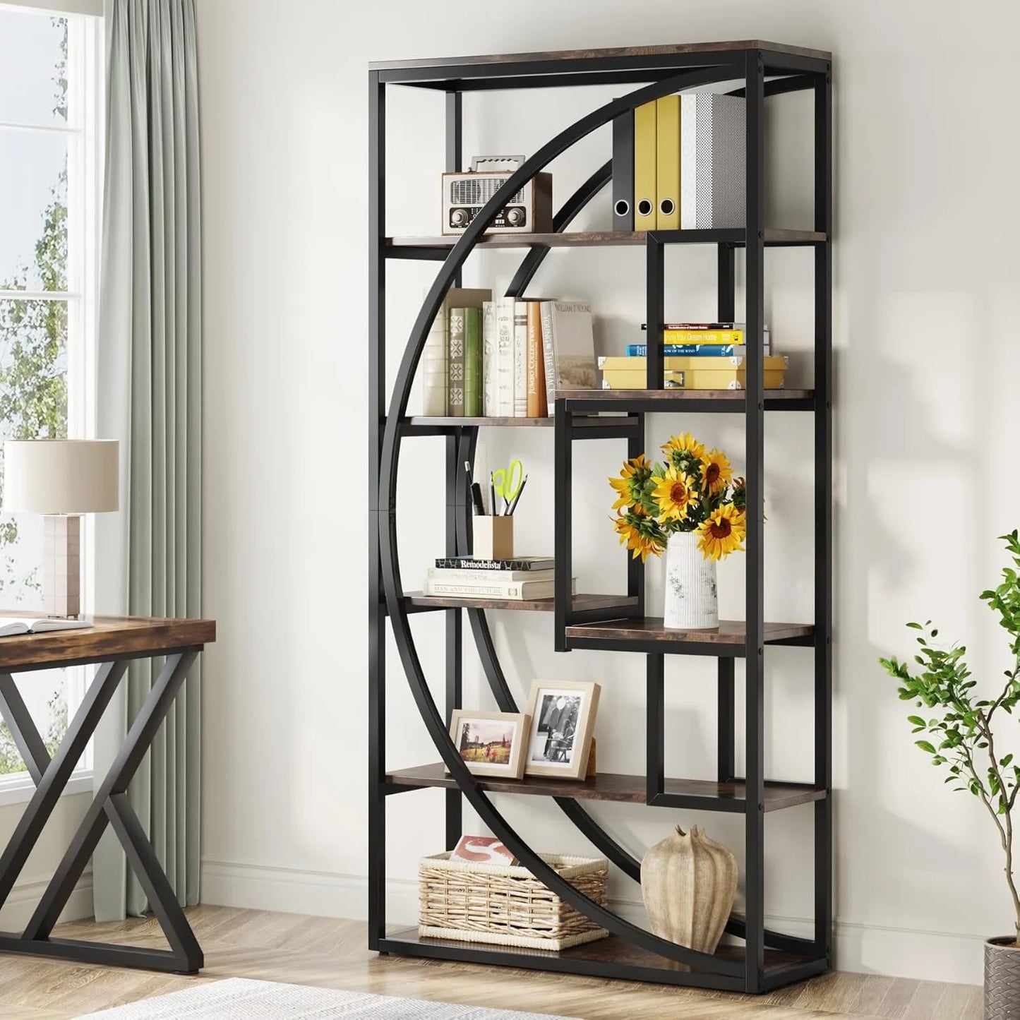 5-Tier Etagere Bookcase, 70.8 inch