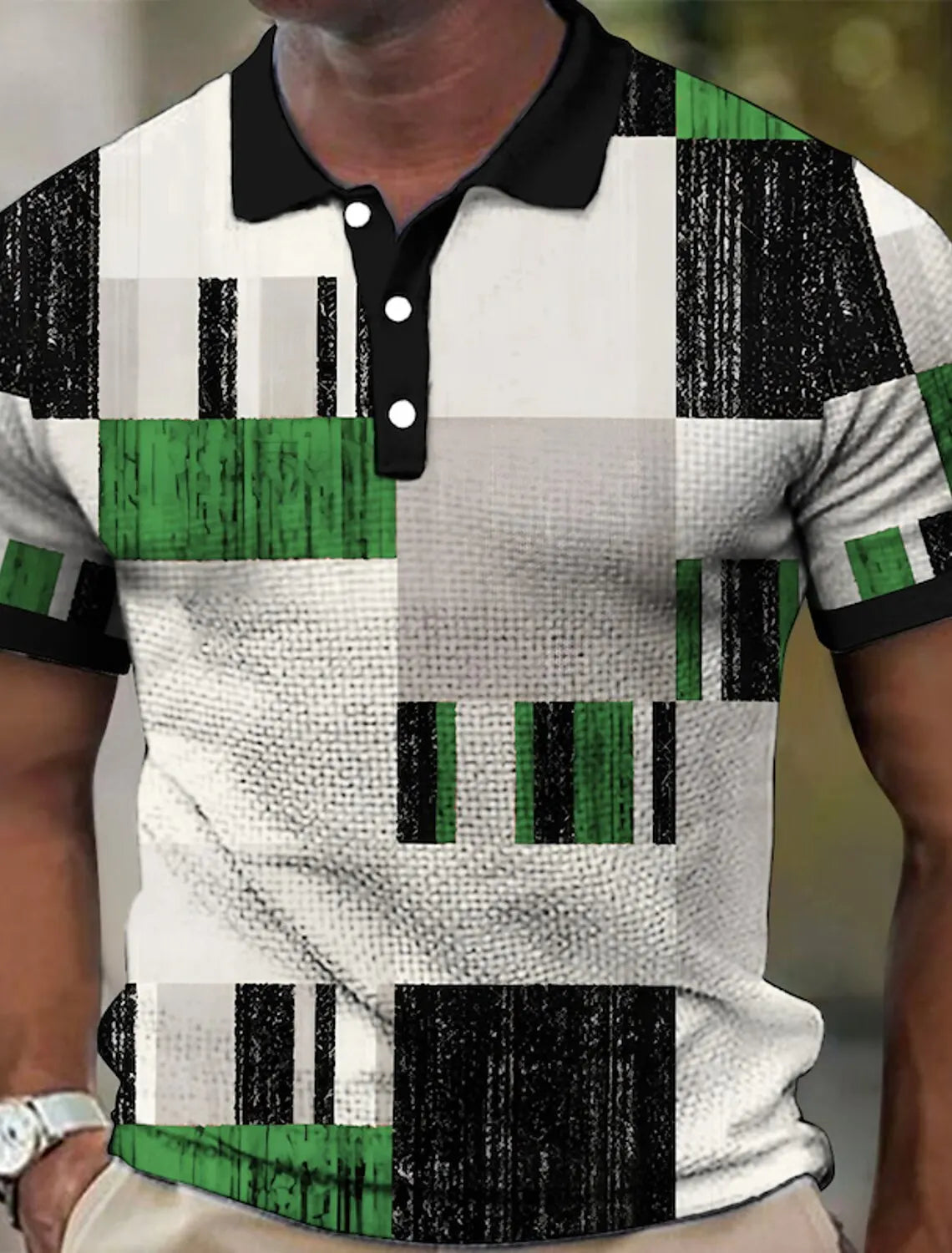 Men's Geometry Graphic Print Polo Shirt