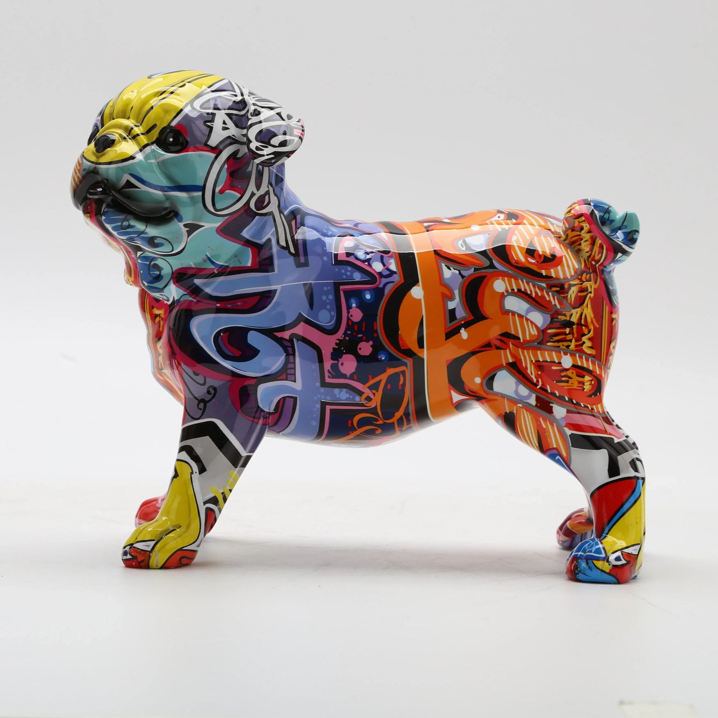 Graffiti Simple Creative Painted Pug Dog Decorations
