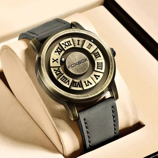 Scrolling Iron Ball Magnetic Pointer Waterproof Wristwatch