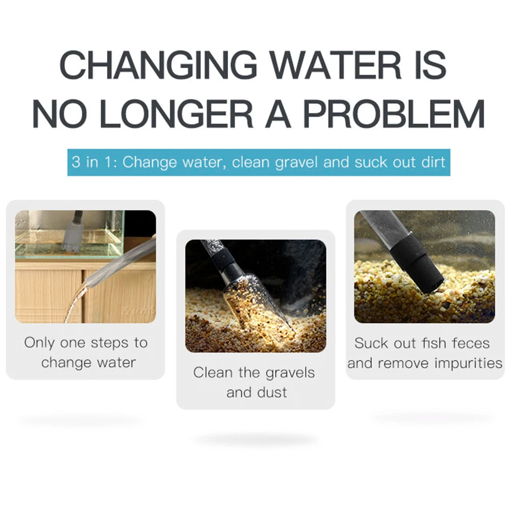 Aquarium Gravel Siphon Vacuum for Water Changing and Sand Cleaner