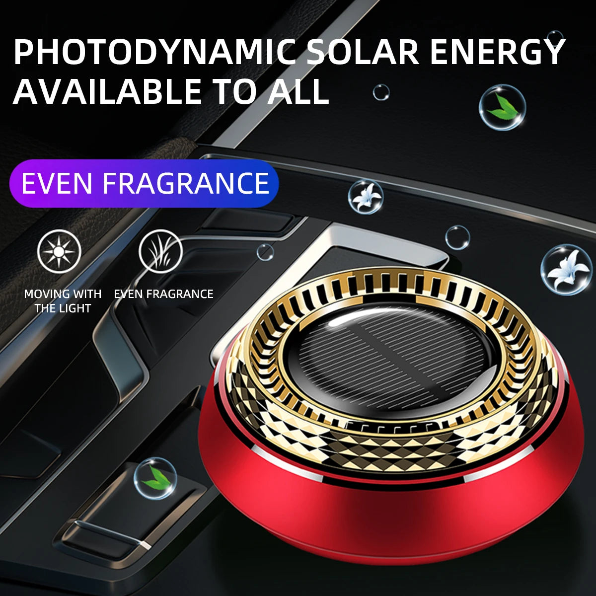 1PC Solar Energy Car Aromatherapy Lasting Light Fragrance