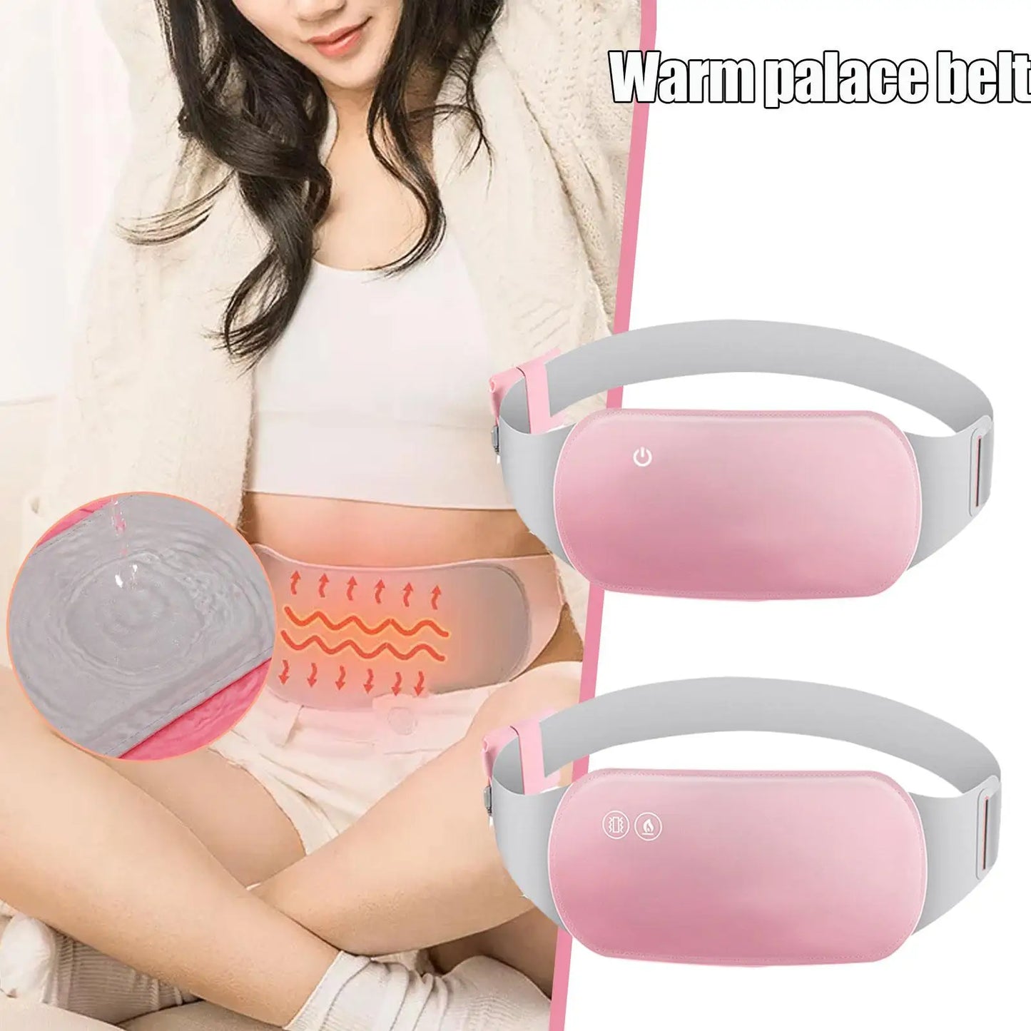 1pcs Menstrual Relief Heating Pad Vibration Massage For Back Belly Pain