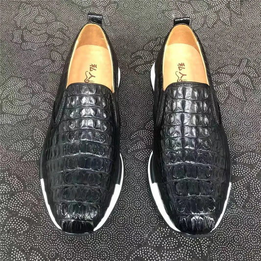 Authentic Real True Crocodile Skin Casual Walking Flats
