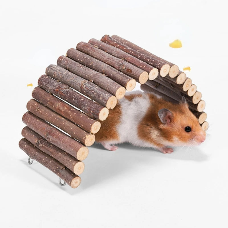 Apple Branch Wood Bendable Climbing Ladder Cage Decoration