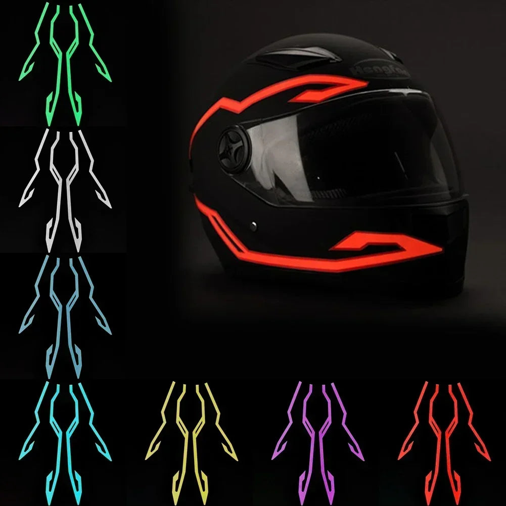 Waterproof LED Cold Light 4-in-1 Motorcycle Bike Helmet Strip Sticker