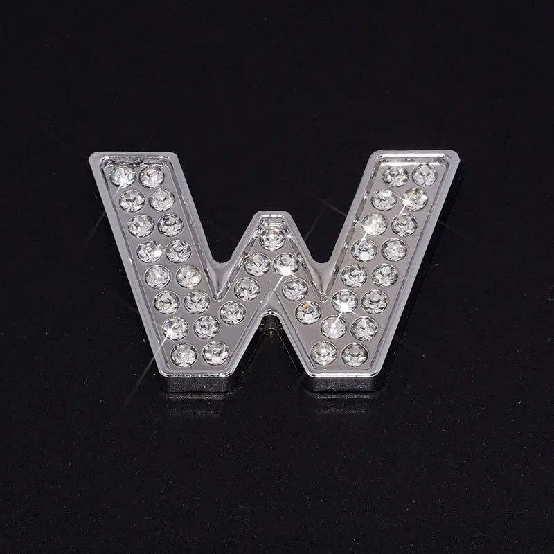 Silver Rhinestone Letters Numbers Car Stickers for Women and Girls