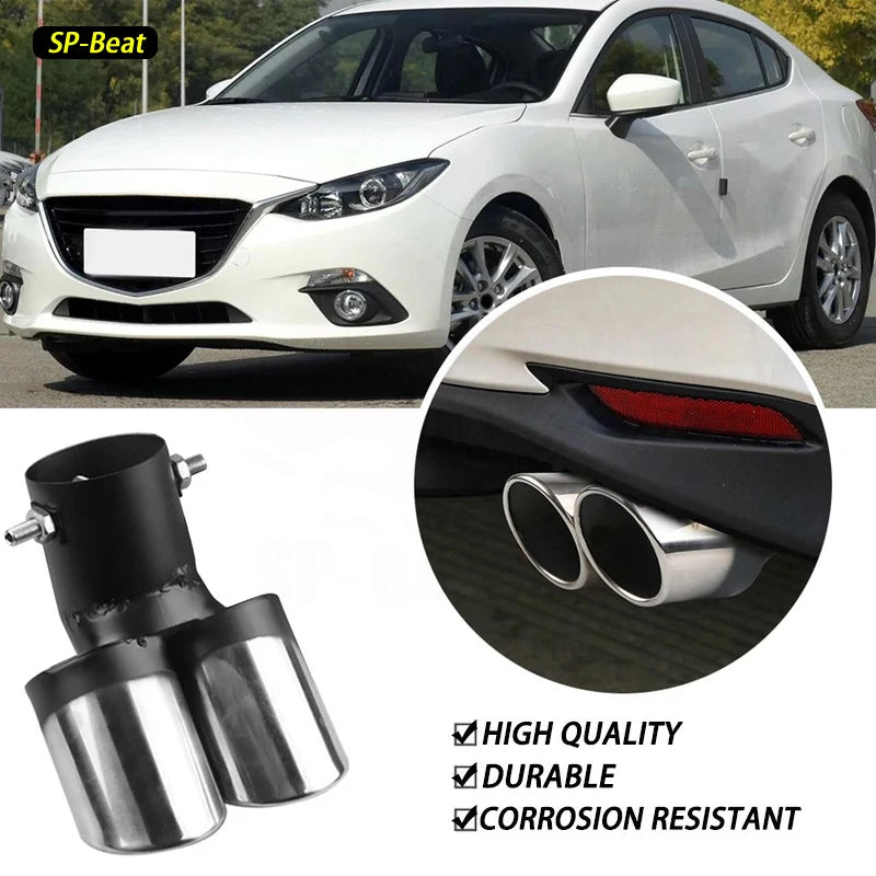 63mm Universal Car Exhaust Muffler Tip Round Stainless Steel