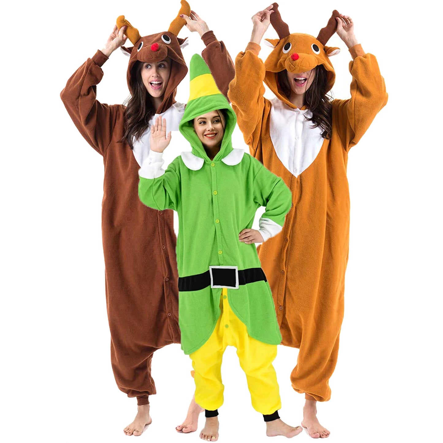 Christmas Elf Onesie Adult Cartoon Pajama Home wear