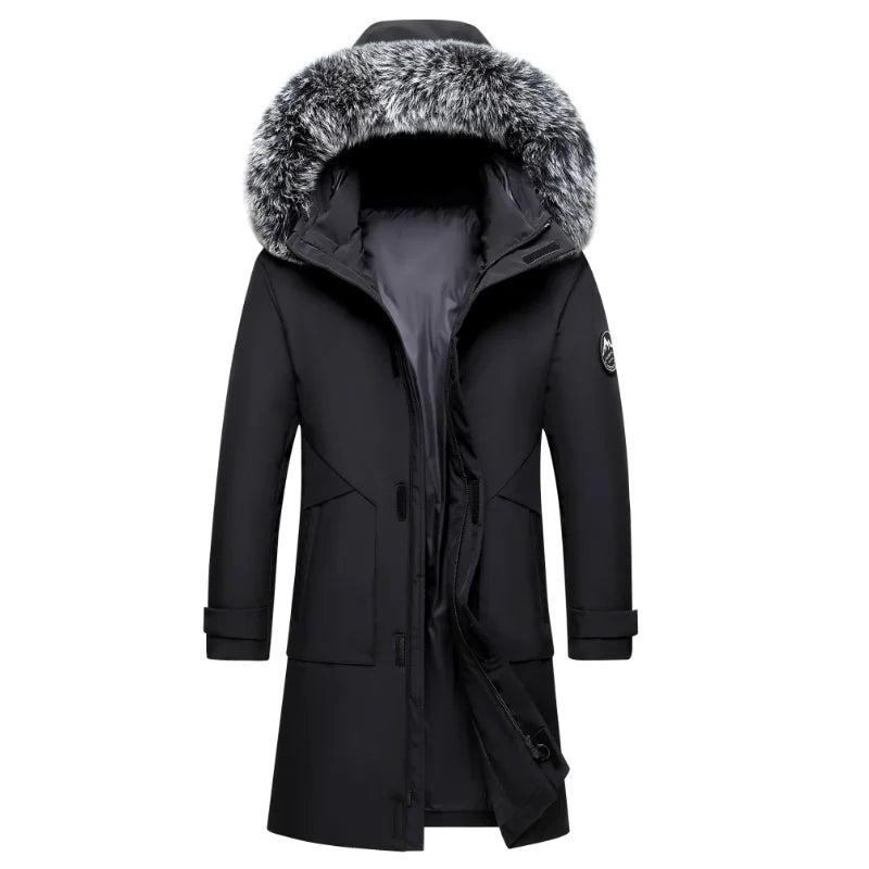 Thick Medium Long Hooded Unisex Coat
