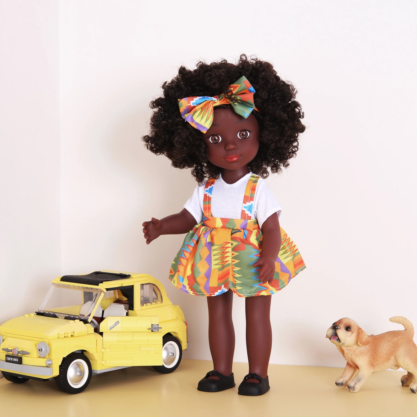 One Piece 14 Inch Black Doll with Curly Hair