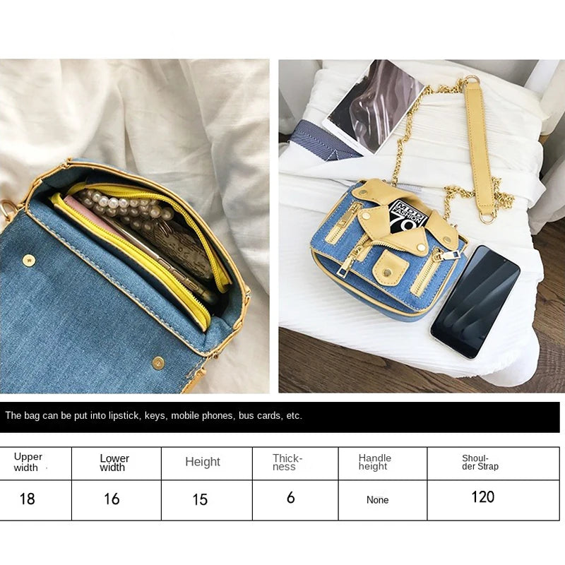 Cowboy Jacket Versatile Fashion Shoulder Bag