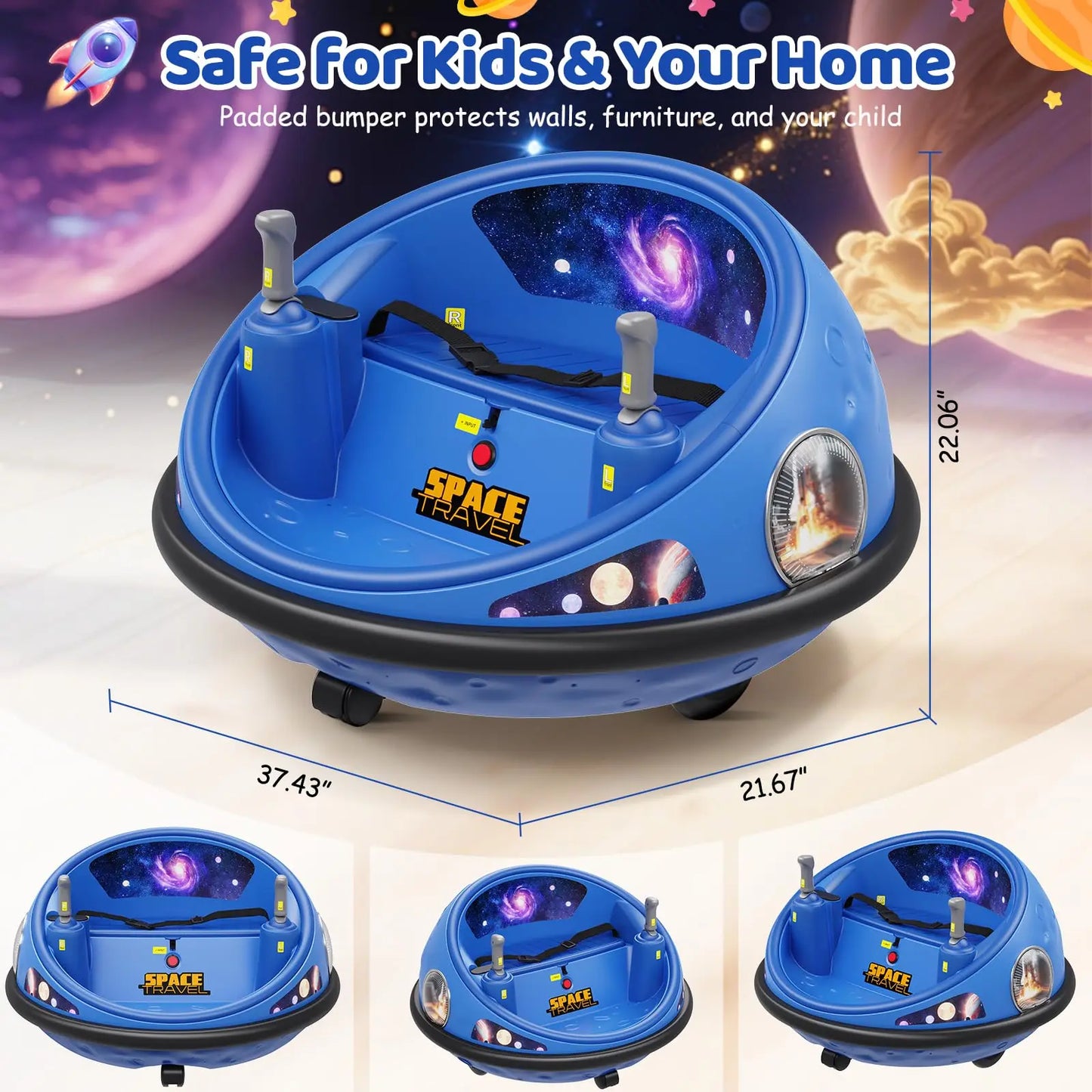 360° Spinning Kids Electric Bumper Car with Remote