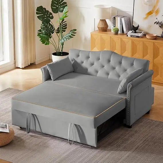 65'' Convertible Sleeper Sofa Bed with Adjustable Backrest