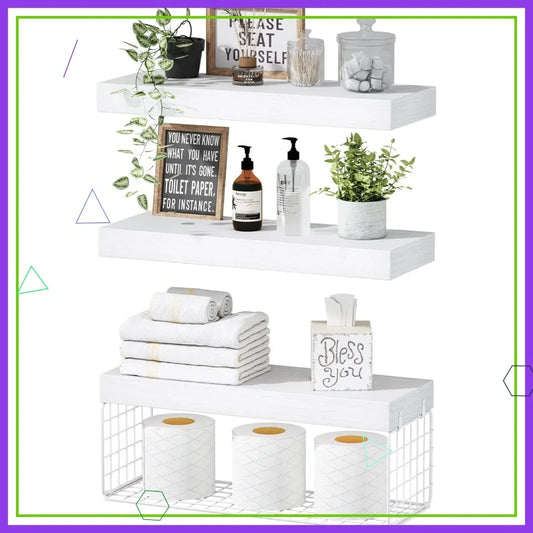 Floating Shelves Over Toilet - Set of 3