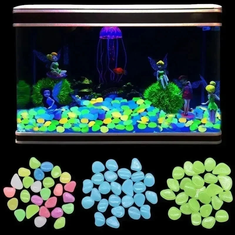 100-500pcs Reusable Luminous Stones for Garden