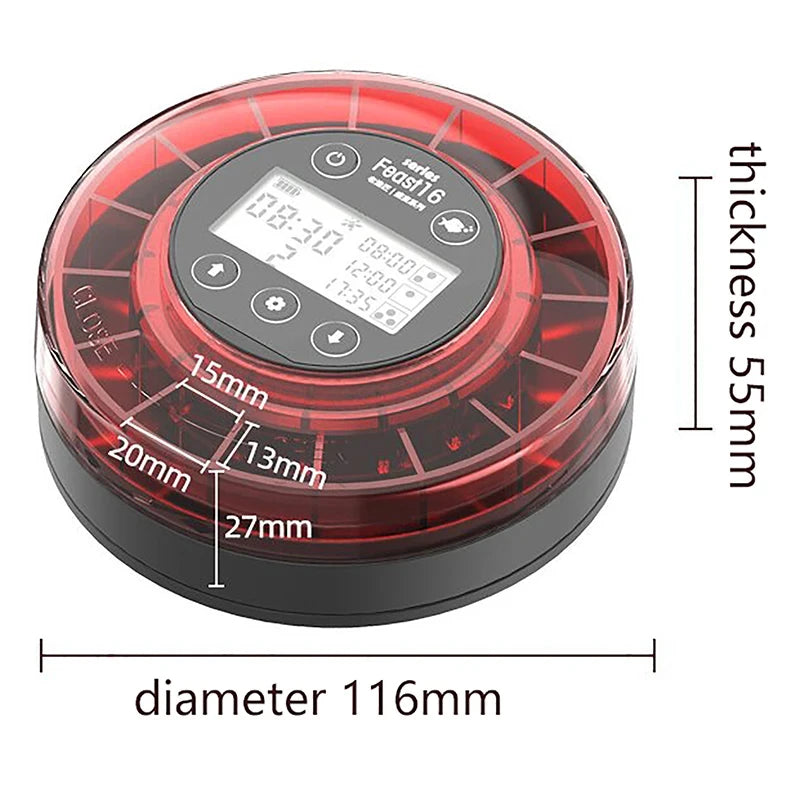 Automatic Fish Feeder w/Timer Rechargeable with USB Cable LCD Display