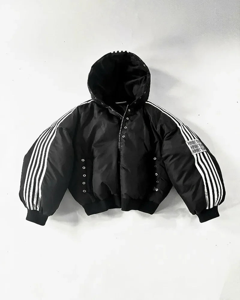 Harajuku Striped Warm Cotton-Padded Jacket