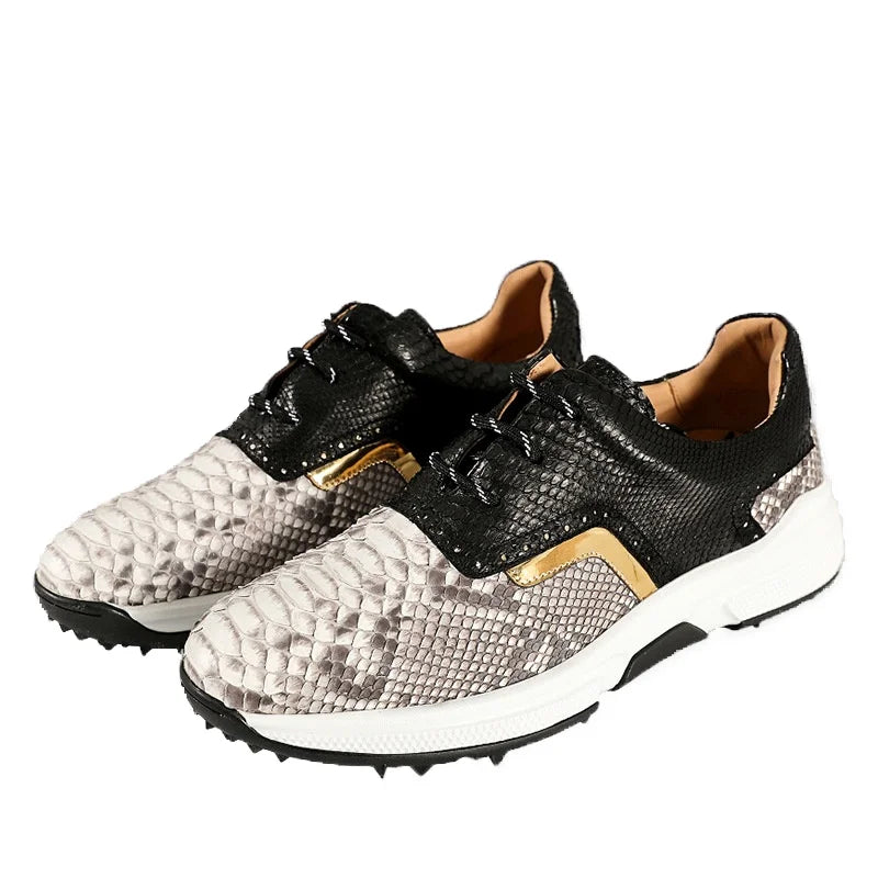 Round Toe British Style Genuine Leather Men Sneakers