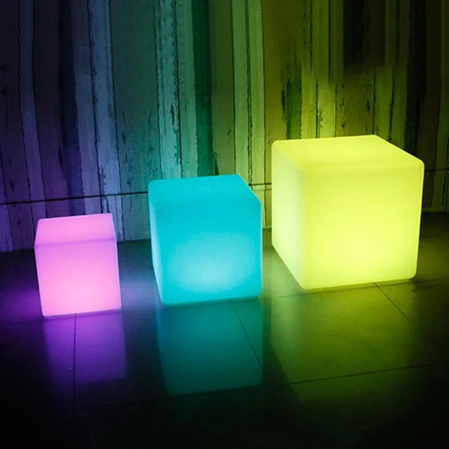 Led Luminescent Cube Square Furniture Chair