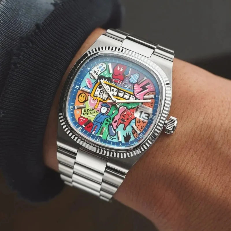 Painted Dial Waterproof Quartz Mens Watch