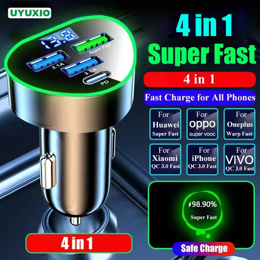 Car Phone Charger USB Type C Super Fast