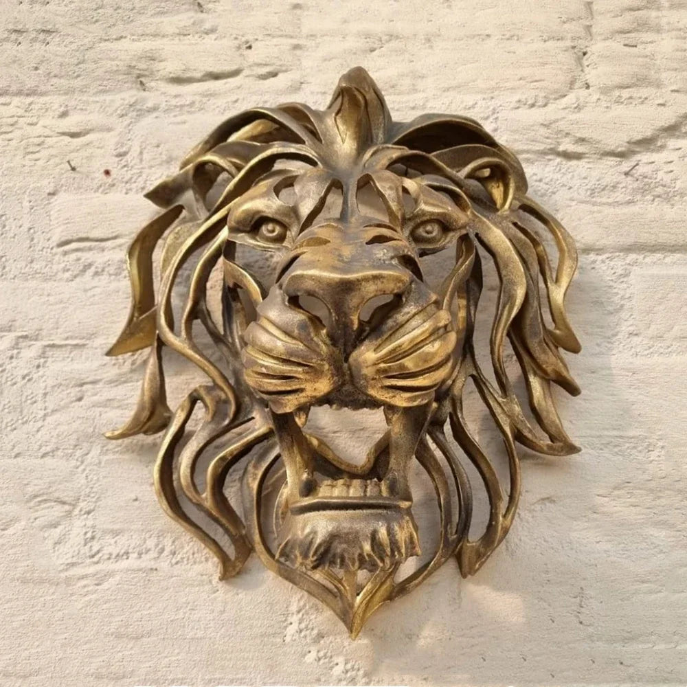 Large Lion Head Wall Mounted Sculpture
