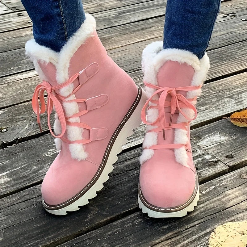 Women's Plush Lined Mid Calf Snow Boots