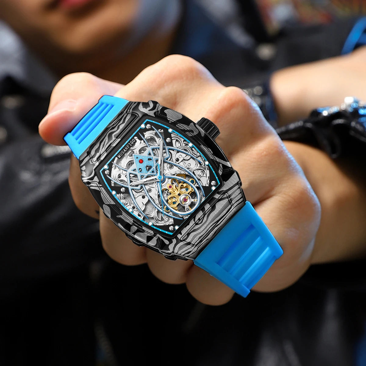 Spider Luminous Silicone Strap Automatic Watch