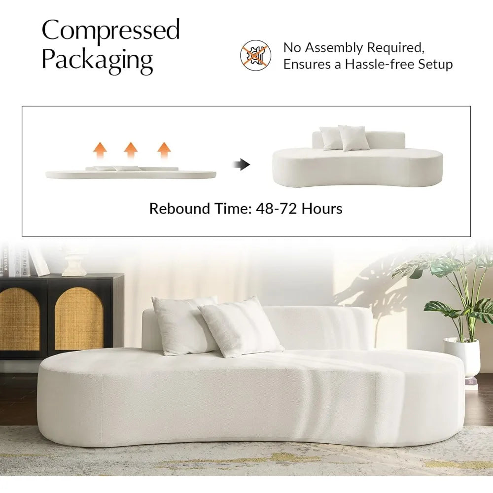 94.5" Curved Modern Compressed Foam Sofa