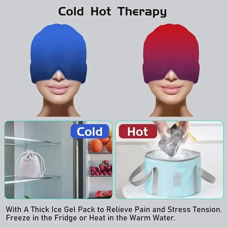 Gel Cold Hot Head Ice Cap Head Wrap